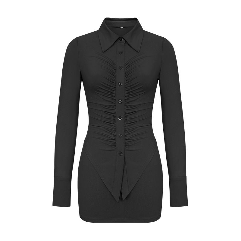 Goddess of temperament outfit Women Casual two Piece Set long Sleeve Shirt mini Skirts outfits Two-Piece Outfits