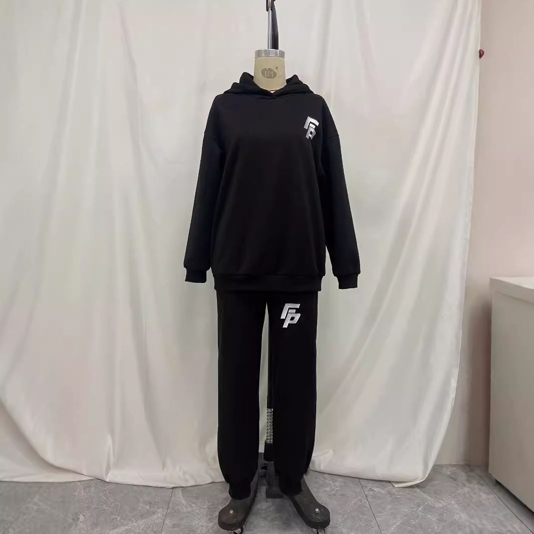 High Quality Custom XS Size Winter Polar Fleece Hoodie Street Wear Fashion with Zipper Design Embroidered Print Custom ColorTwo-Piece Outfits