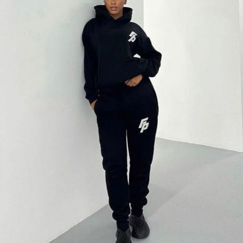 High Quality Custom XS Size Winter Polar Fleece Hoodie Street Wear Fashion with Zipper Design Embroidered Print Custom ColorTwo-Piece Outfits