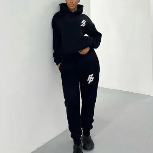 High Quality Custom XS Size Winter Polar Fleece Hoodie Street Wear Fashion with Zipper Design Embroidered Print Custom ColorTwo-Piece Outfits