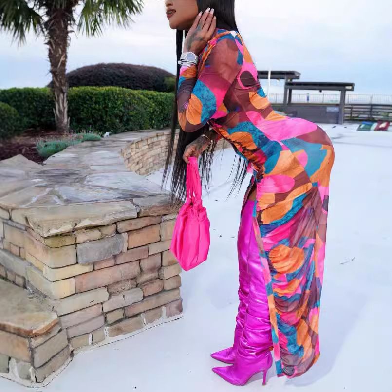 Printed Shirt Top And Buttocks Wrapped Dress Tweed Skirt Set For Women Dresses