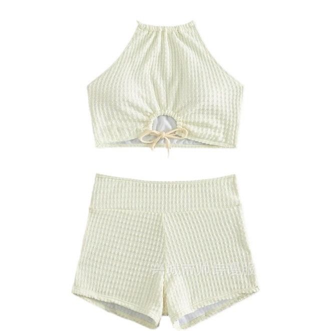 Wholesale Hot Sale  New Solid Color Two Piece Spice Girl Bikini High Waist Sexy Bikini Swimsuit  Cover Ups