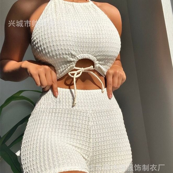 Wholesale Hot Sale  New Solid Color Two Piece Spice Girl Bikini High Waist Sexy Bikini Swimsuit  Cover Ups