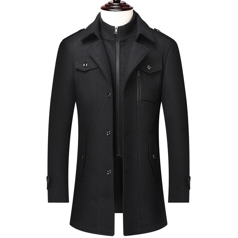 Men's Detachable Woolen Overcoat Hairy Warm Winter Jacket for Business Use clothing jacket for menJackets & Coats