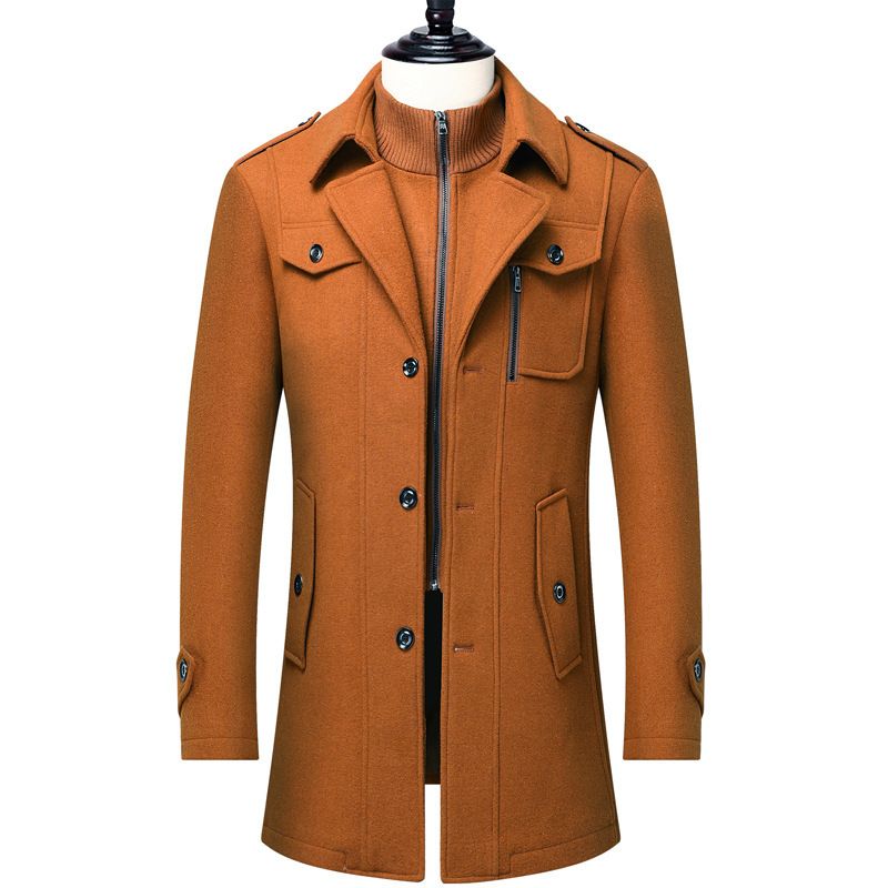 Men's Detachable Woolen Overcoat Hairy Warm Winter Jacket for Business Use clothing jacket for menJackets & Coats