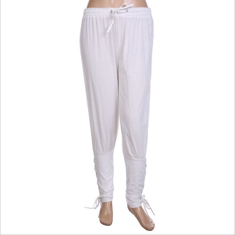 Mens Baggy Hippie Pants Medieval Clothing Viking Ankle Banded Trousers Renaissance Shirt Pirate Costume Gothic Harem Pants Casual