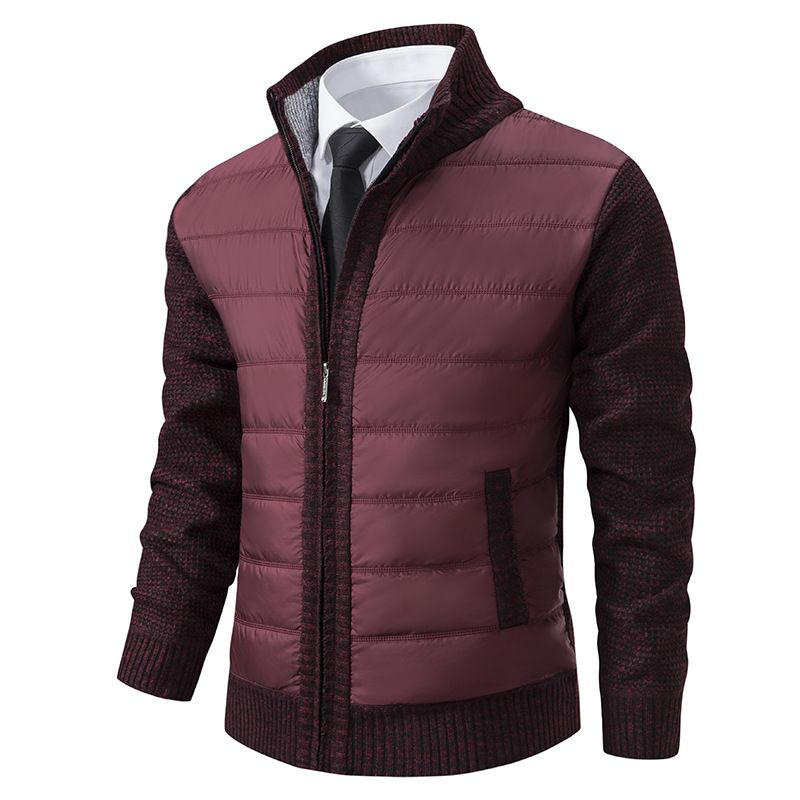 Products Autumn Winter Stand Neck Knitted Long Sleeve Slim Fit Full Zip Jackets Cardigan Sweaters For Men Jackets Coats