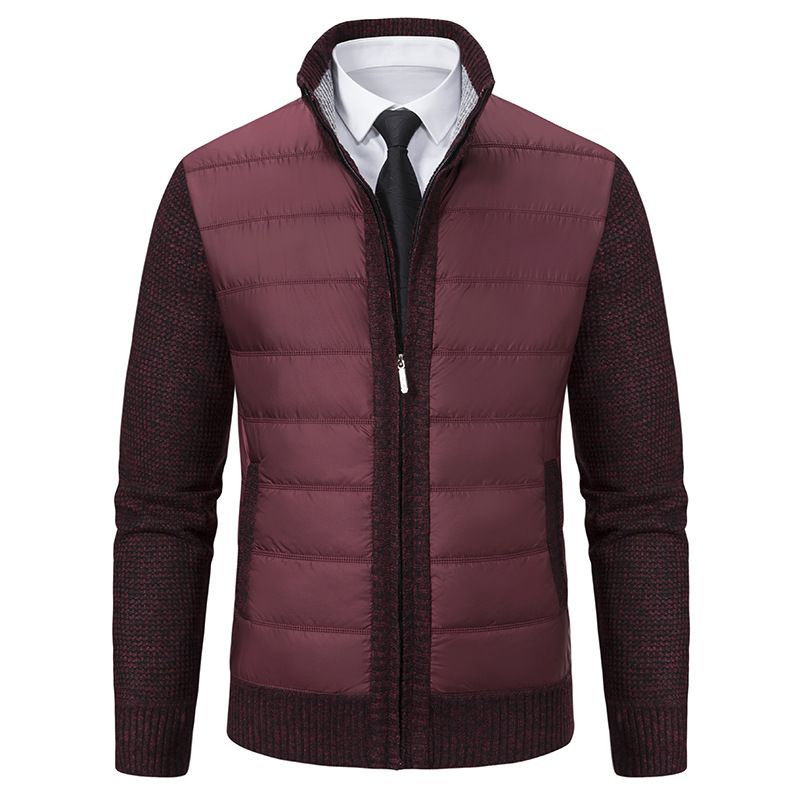Products Autumn Winter Stand Neck Knitted Long Sleeve Slim Fit Full Zip Jackets Cardigan Sweaters For Men Jackets Coats