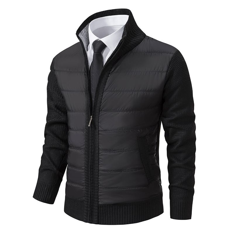 Products Autumn Winter Stand Neck Knitted Long Sleeve Slim Fit Full Zip Jackets Cardigan Sweaters For Men Jackets Coats