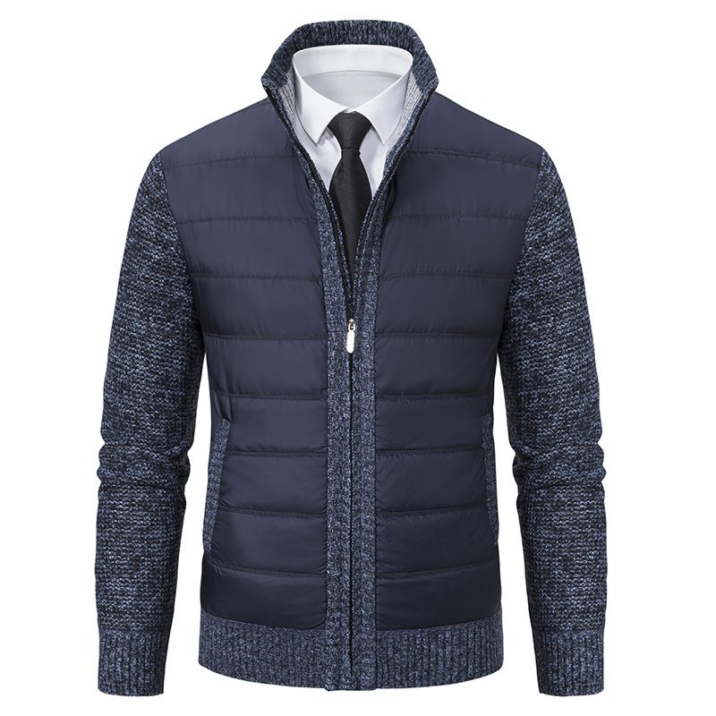 Products Autumn Winter Stand Neck Knitted Long Sleeve Slim Fit Full Zip Jackets Cardigan Sweaters For Men Jackets Coats