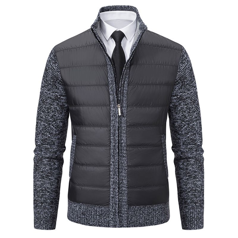 Products Autumn Winter Stand Neck Knitted Long Sleeve Slim Fit Full Zip Jackets Cardigan Sweaters For Men Jackets Coats