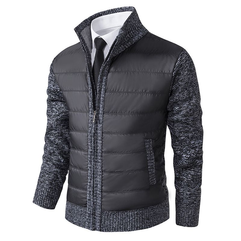 Products Autumn Winter Stand Neck Knitted Long Sleeve Slim Fit Full Zip Jackets Cardigan Sweaters For Men Jackets Coats