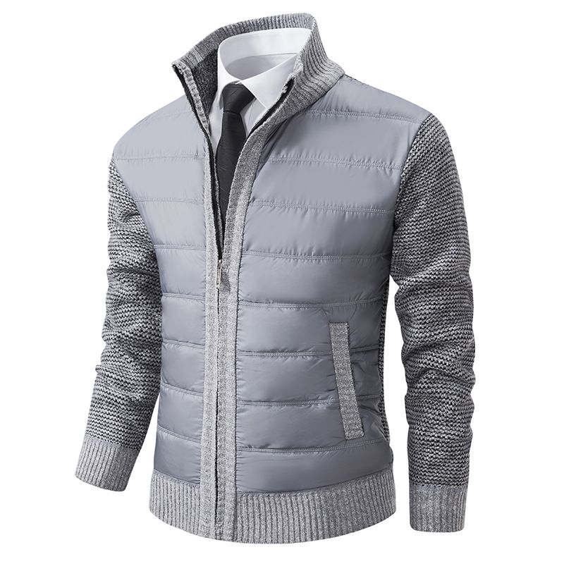 Products Autumn Winter Stand Neck Knitted Long Sleeve Slim Fit Full Zip Jackets Cardigan Sweaters For Men Jackets Coats