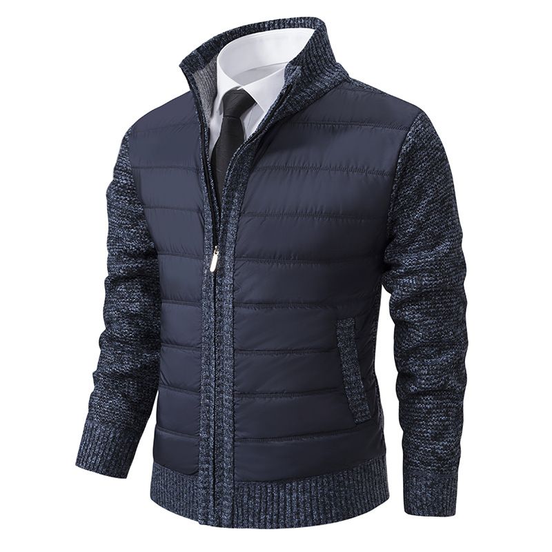Products Autumn Winter Stand Neck Knitted Long Sleeve Slim Fit Full Zip Jackets Cardigan Sweaters For Men Jackets Coats
