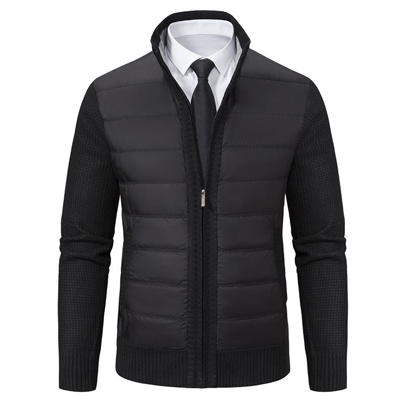 Products Autumn Winter Stand Neck Knitted Long Sleeve Slim Fit Full Zip Jackets Cardigan Sweaters For Men Jackets Coats