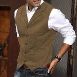 Vintage Suit Hot Selling Mens Vest Jacket Oversized Plus Size Men's Black Suit Vest Vestes Pour Hommes Mariage Waistcoat