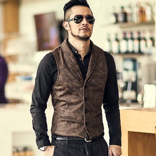 Men's Vest Waistcoat Style Winter Jacket Single Breasted Best Quality Leather Motorcycle Biker Vest Waistcoat