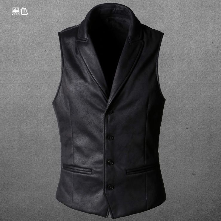 Men's Vest Waistcoat Style Winter Jacket Single Breasted Best Quality Leather Motorcycle Biker Vest Waistcoat