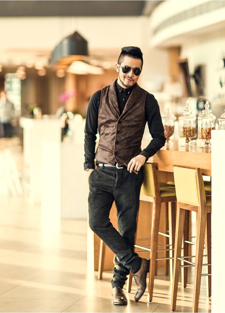 Men's Vest Waistcoat Style Winter Jacket Single Breasted Best Quality Leather Motorcycle Biker Vest Waistcoat