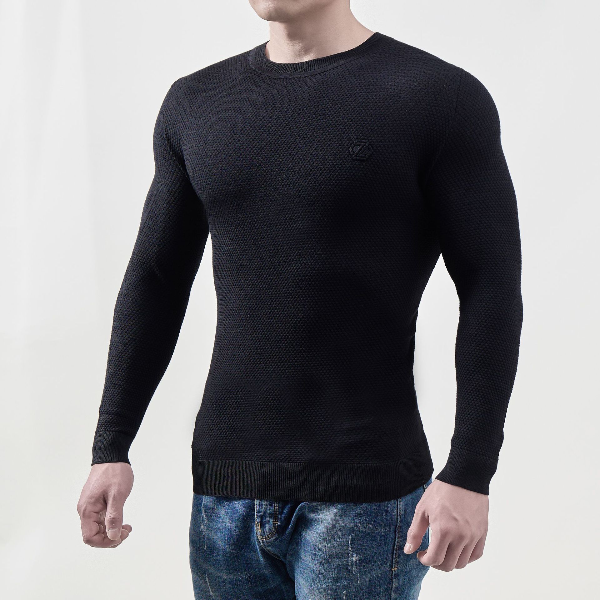 Best Men's Beige Sweater Fit Ribbed Neck Cuffs Soft Stretch Cotton Blend Casualwear High Quality Low Price OEM Wholesale T-Shirts