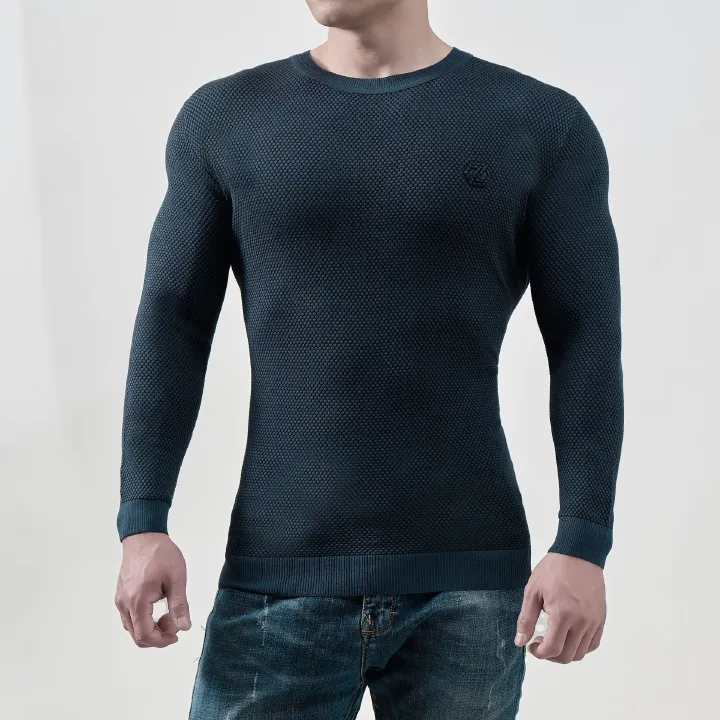Best Men's Beige Sweater Fit Ribbed Neck Cuffs Soft Stretch Cotton Blend Casualwear High Quality Low Price OEM Wholesale T-Shirts