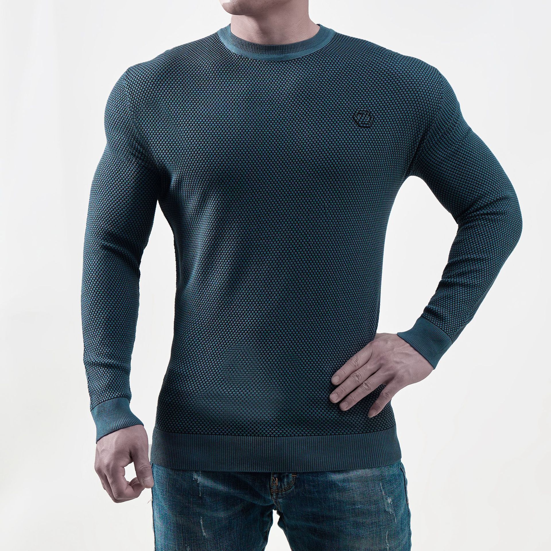Best Men's Beige Sweater Fit Ribbed Neck Cuffs Soft Stretch Cotton Blend Casualwear High Quality Low Price OEM Wholesale T-Shirts