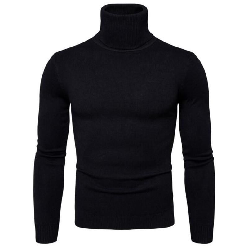 New Winter Turtleneck Thick Mens Sweaters Casual Turtle Neck Solid Color Quality Warm Slim Turtleneck Sweaters Pullover Men