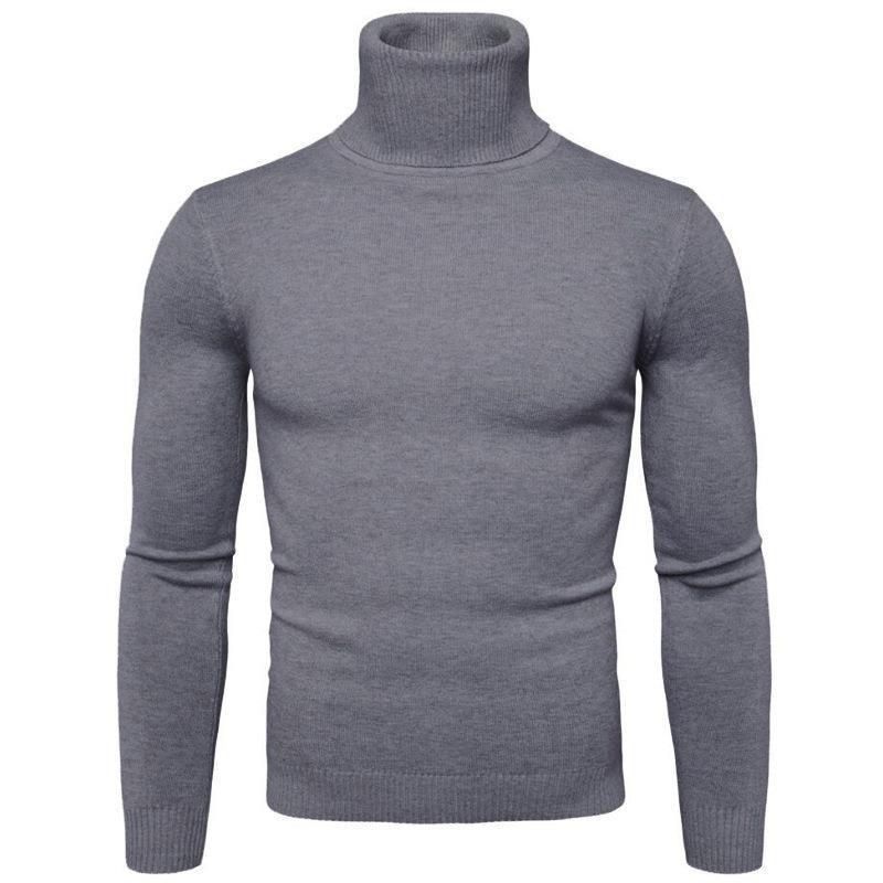 New Winter Turtleneck Thick Mens Sweaters Casual Turtle Neck Solid Color Quality Warm Slim Turtleneck Sweaters Pullover Men