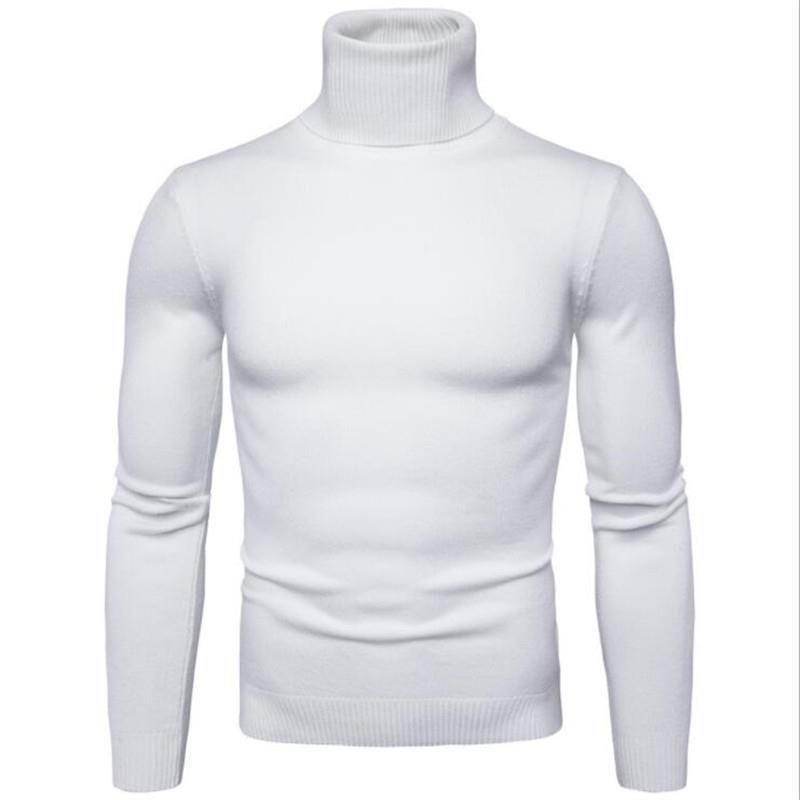 New Winter Turtleneck Thick Mens Sweaters Casual Turtle Neck Solid Color Quality Warm Slim Turtleneck Sweaters Pullover Men