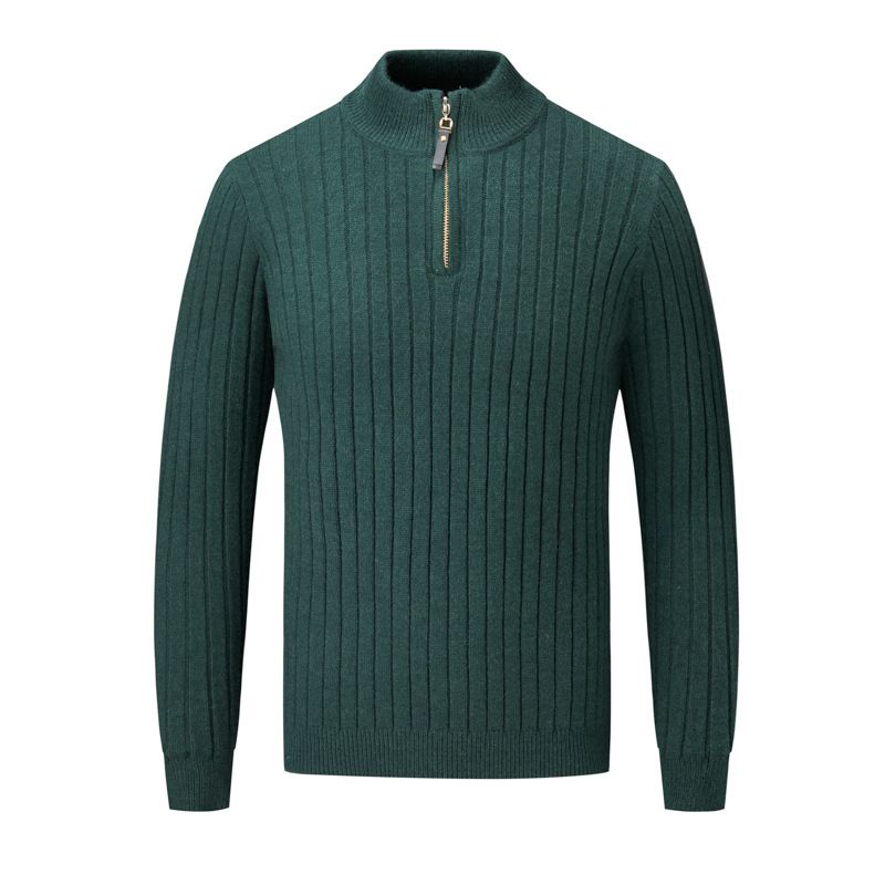 Custom Oem Classic Men's Cable Knit Sweater Winter Half Zip Up Jumper Heavy Sweater T-Shirts