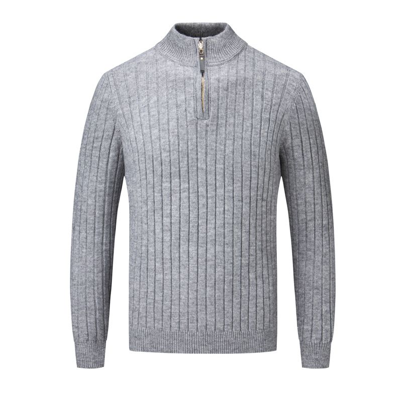 Custom Oem Classic Men's Cable Knit Sweater Winter Half Zip Up Jumper Heavy Sweater T-Shirts