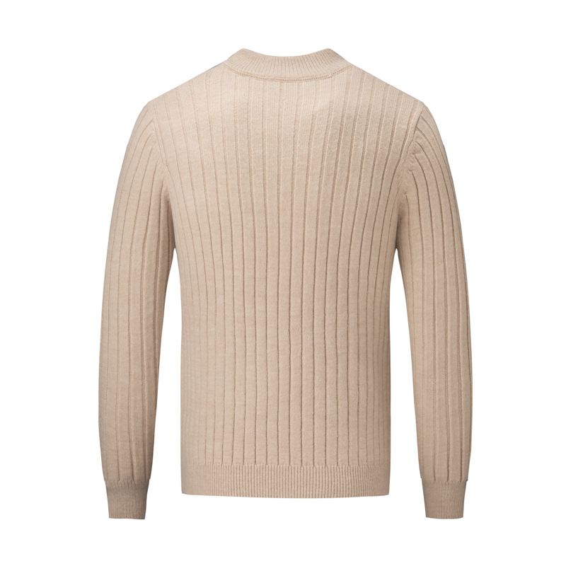 Custom Oem Classic Men's Cable Knit Sweater Winter Half Zip Up Jumper Heavy Sweater T-Shirts