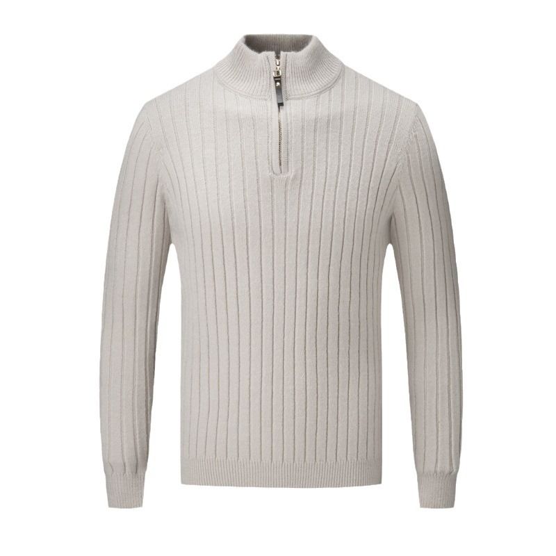 Custom Oem Classic Men's Cable Knit Sweater Winter Half Zip Up Jumper Heavy Sweater T-Shirts