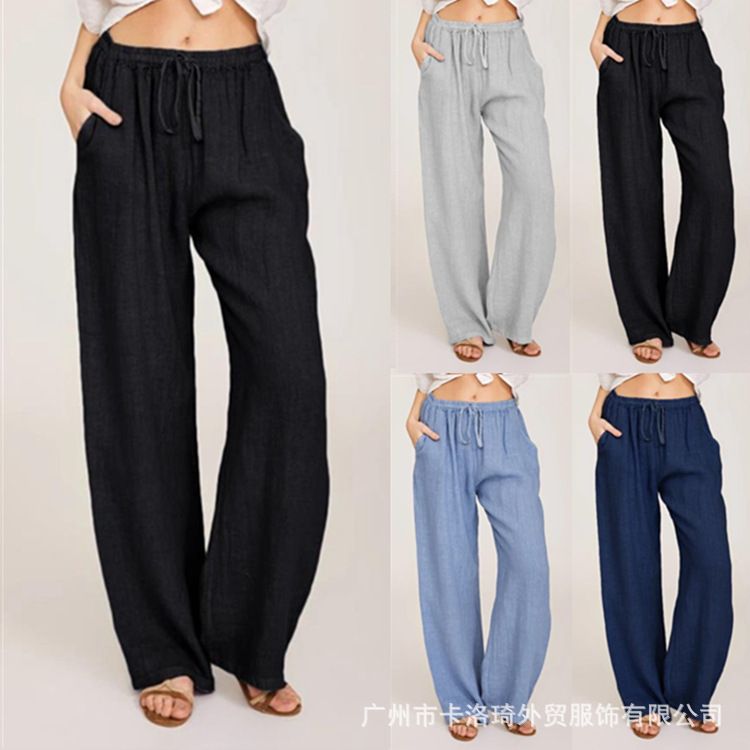 Soft Wide Leg Trousers For Women High Waist Lady Long Pant Wide Leg Street Breathable Loose Wide Casual Loose Women Office Pants