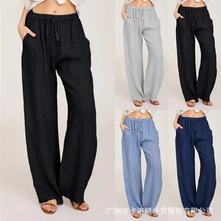 Soft Wide Leg Trousers For Women High Waist Lady Long Pant Wide Leg Street Breathable Loose Wide Casual Loose Women Office Pants