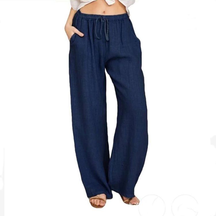 Soft Wide Leg Trousers For Women High Waist Lady Long Pant Wide Leg Street Breathable Loose Wide Casual Loose Women Office Pants