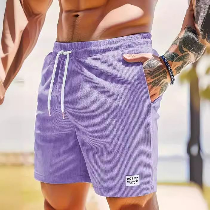 King Mcgreen star Summer Fashion Men Training Fitness Oversized Trousers Hip Hop Bottoms Shorts Corduroy Threaded Shorts