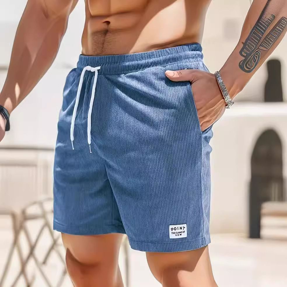 King Mcgreen star Summer Fashion Men Training Fitness Oversized Trousers Hip Hop Bottoms Shorts Corduroy Threaded Shorts