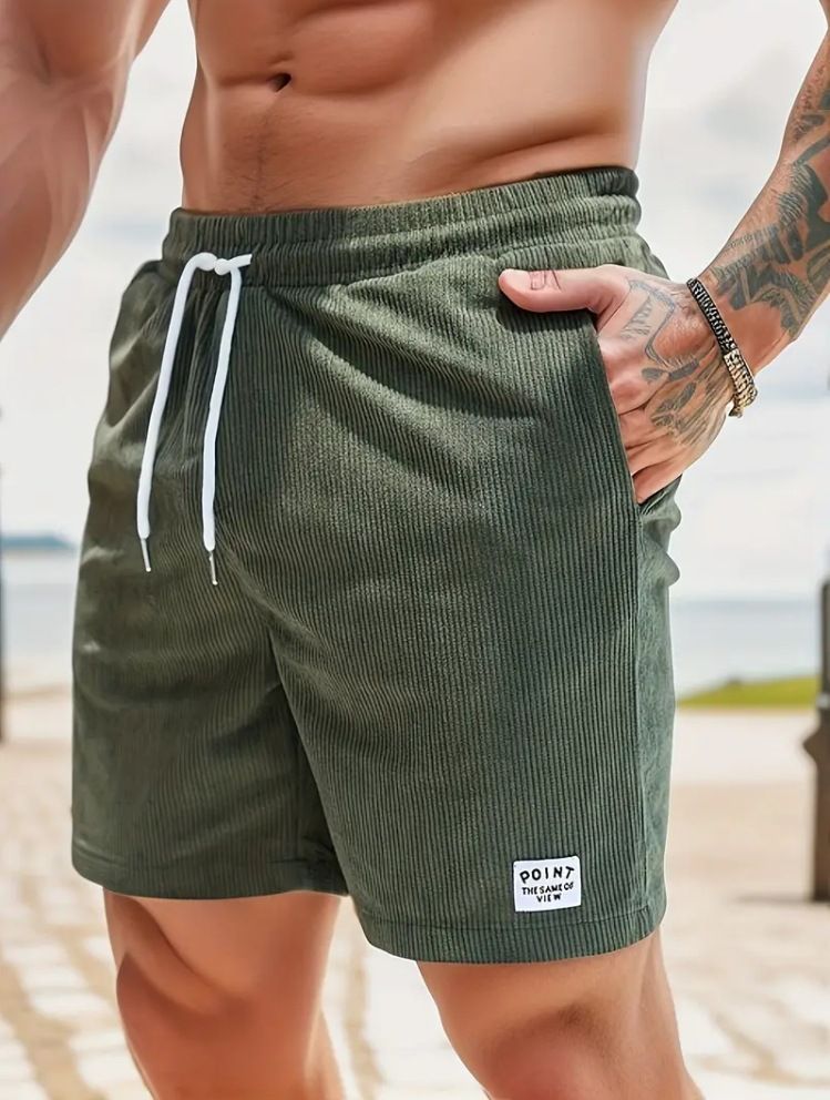 King Mcgreen star Summer Fashion Men Training Fitness Oversized Trousers Hip Hop Bottoms Shorts Corduroy Threaded Shorts