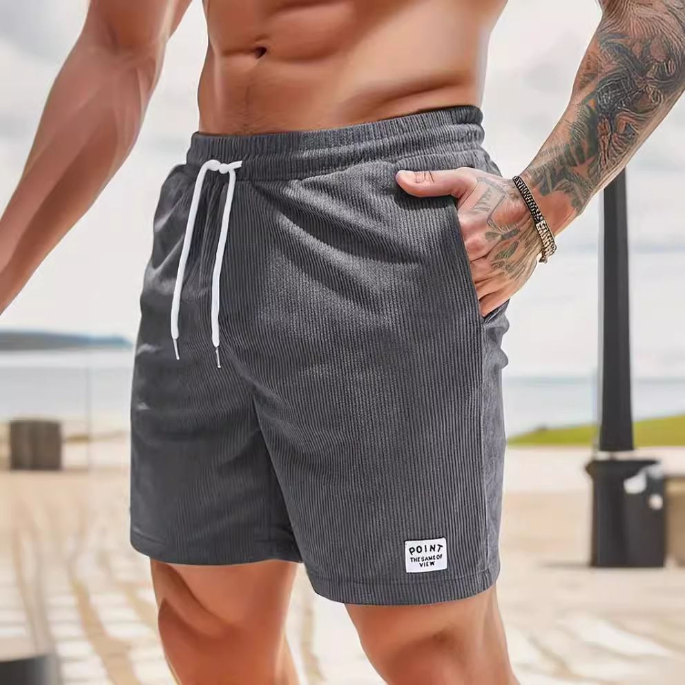 King Mcgreen star Summer Fashion Men Training Fitness Oversized Trousers Hip Hop Bottoms Shorts Corduroy Threaded Shorts