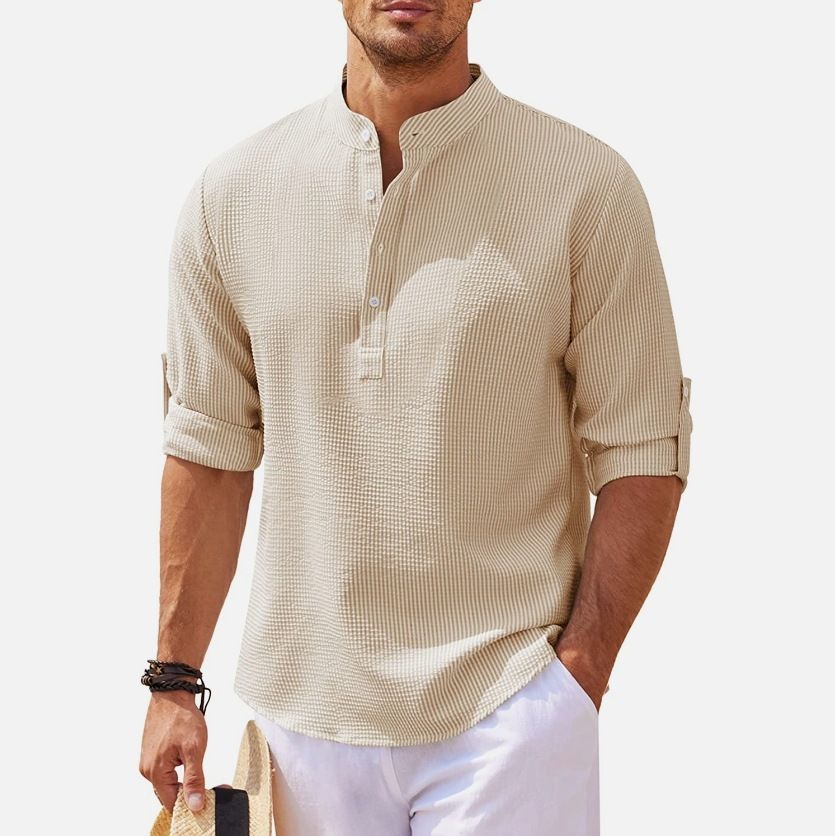 Men's shirt long sleeve stand collar open button pineapple plaid shirt men's casual shirt blouse wholesale Shirts