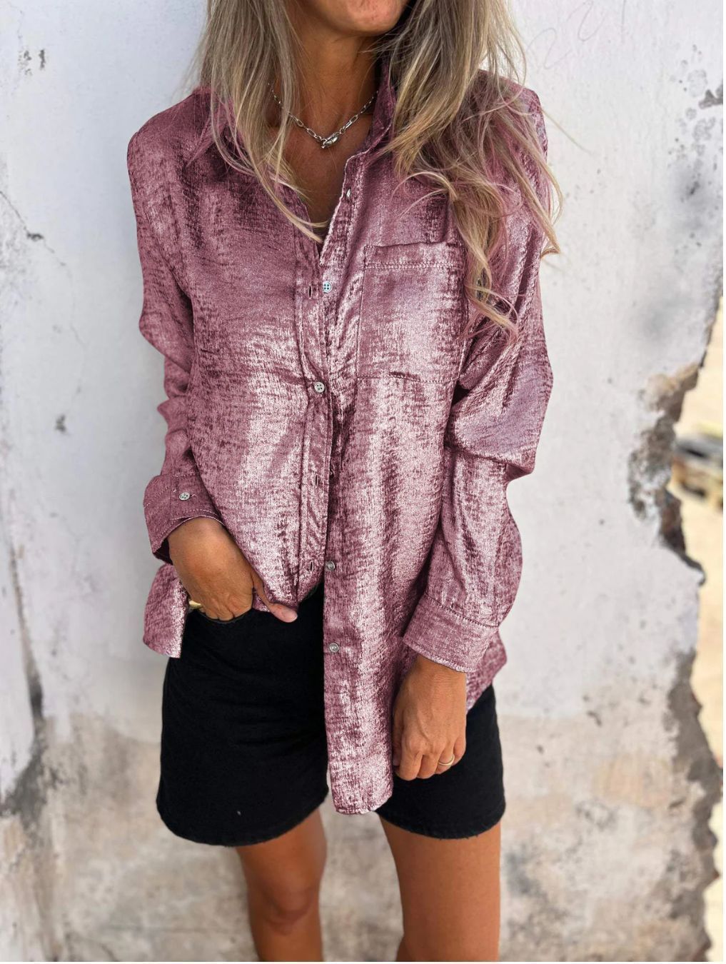 New Fashion Women Casual Streetwear Long Sleeve Ladies Top Bling Sequins Woman Blouse Glitter Shirt leisure lapel shirt T-Shirts