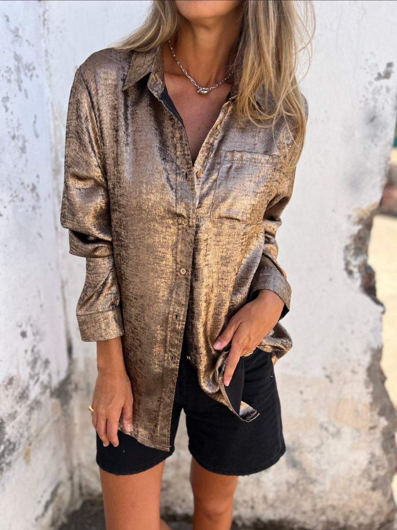 New Fashion Women Casual Streetwear Long Sleeve Ladies Top Bling Sequins Woman Blouse Glitter Shirt leisure lapel shirt T-Shirts