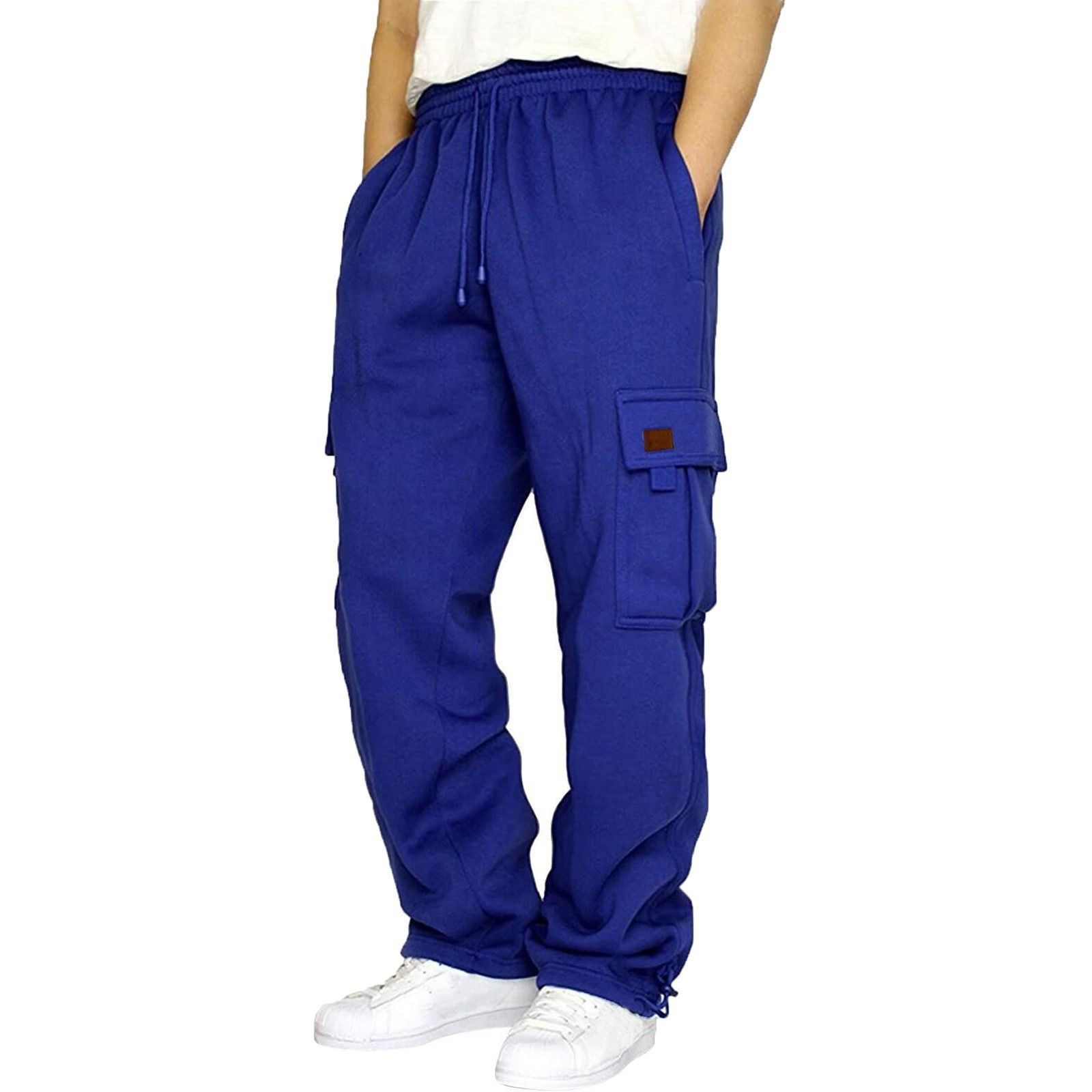 Manufacturer Men's Trousers Fleece Cargo Pants Multi-Pocket Custom Blank  Mens Sweatpants Loose Baggy Cargo Sweat Pants Men  Casual