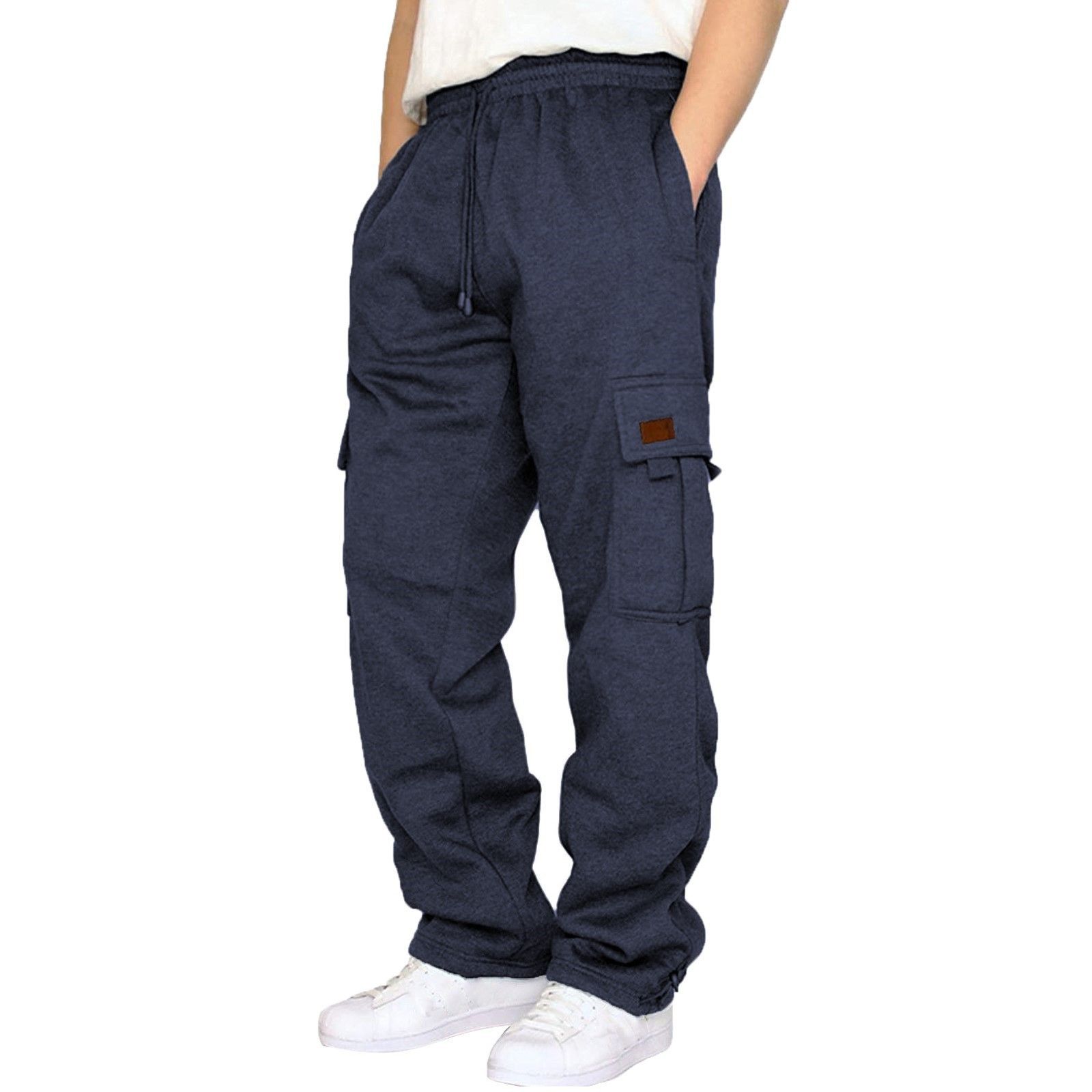 Manufacturer Men's Trousers Fleece Cargo Pants Multi-Pocket Custom Blank  Mens Sweatpants Loose Baggy Cargo Sweat Pants Men  Casual