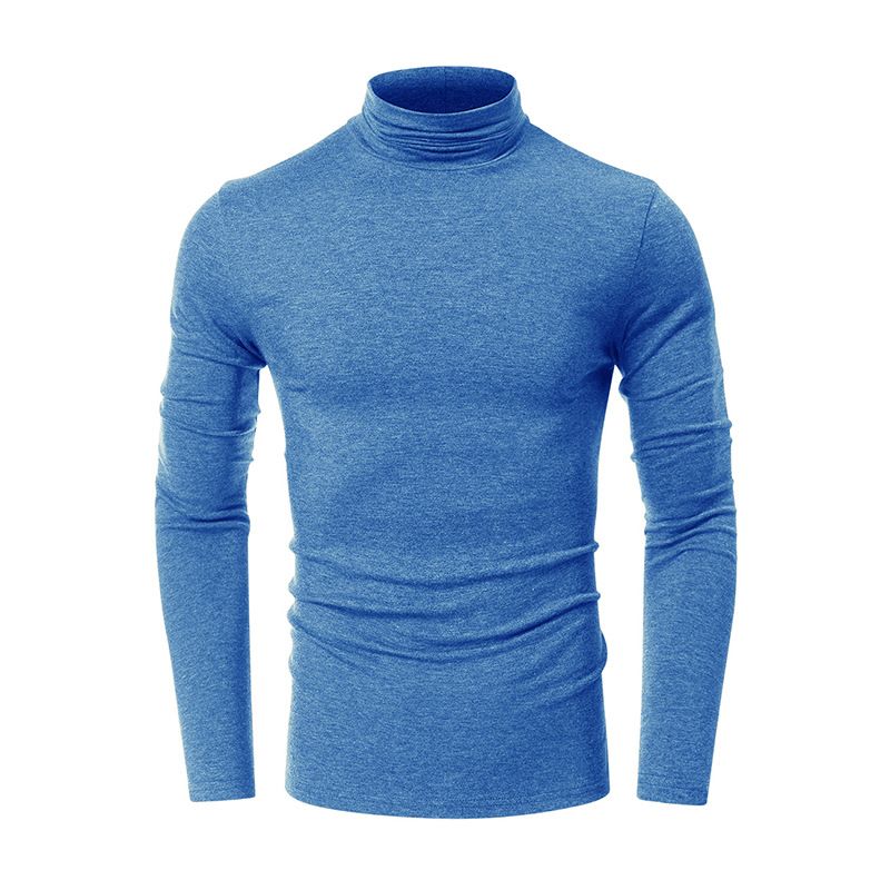 High Quality Muscle Turtle Neck Blank 100% Cotton Long Sleeve Custom Logo T-shirt For Men T-Shirts