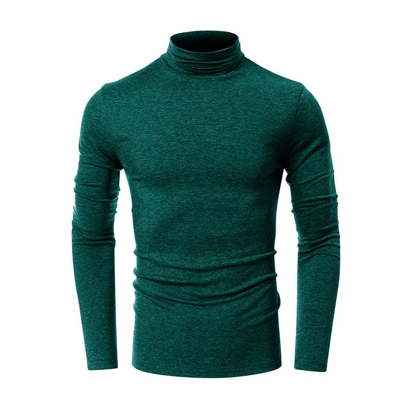 High Quality Muscle Turtle Neck Blank 100% Cotton Long Sleeve Custom Logo T-shirt For Men T-Shirts