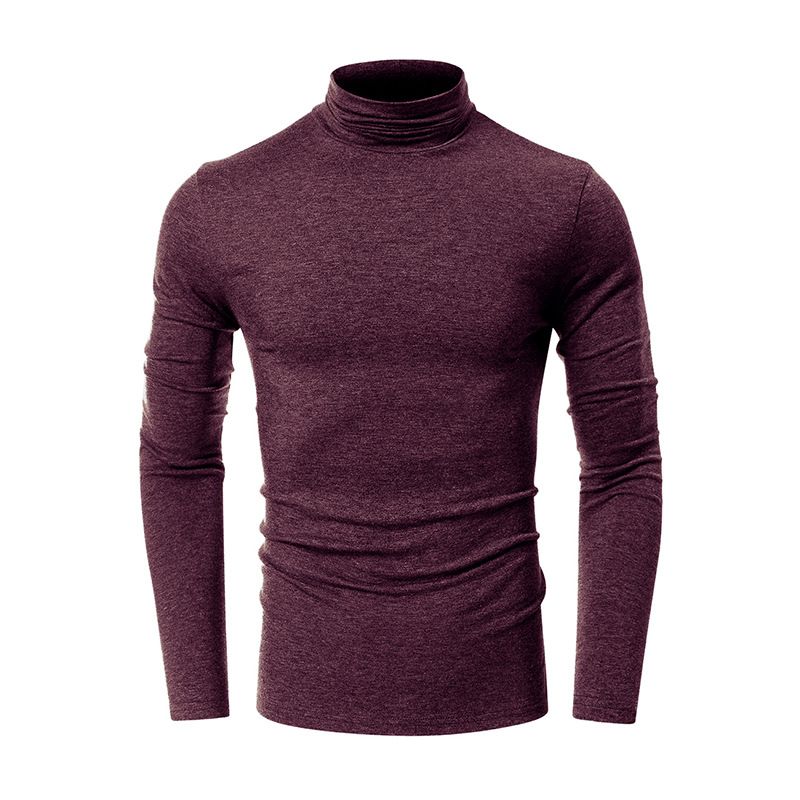 High Quality Muscle Turtle Neck Blank 100% Cotton Long Sleeve Custom Logo T-shirt For Men T-Shirts
