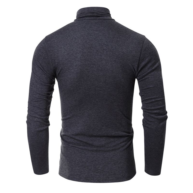 High Quality Muscle Turtle Neck Blank 100% Cotton Long Sleeve Custom Logo T-shirt For Men T-Shirts