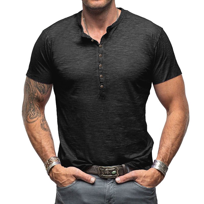 New Men's Short Sleeve Tshirt V neck 100% Cotton Linen Shirt Men's Casual Clothes Popular Tops for Men T-Shirts